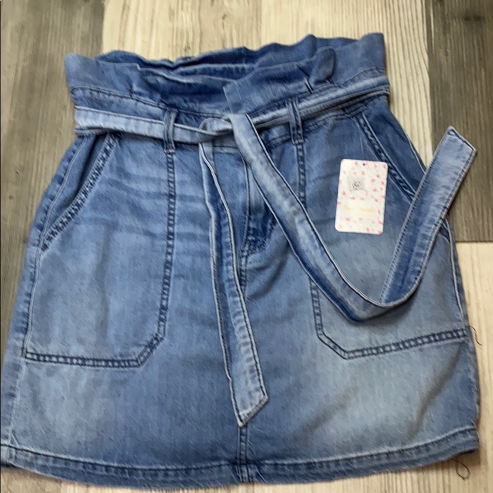 Free People Splendor In The Grass Denim Skirt - Picture 4 of 10